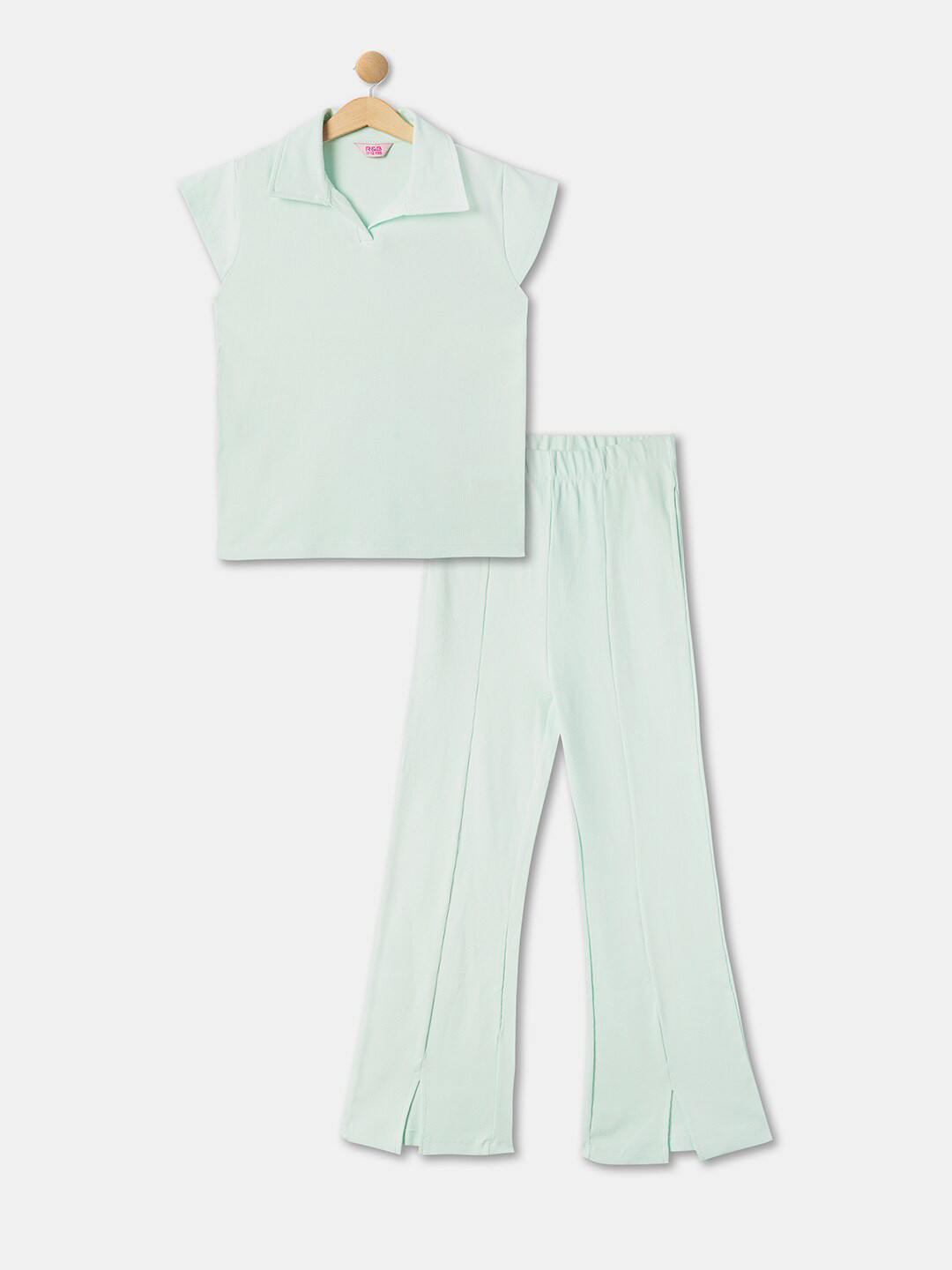 

R&B Girls Pure Cotton T-shirt With Trousers, Green