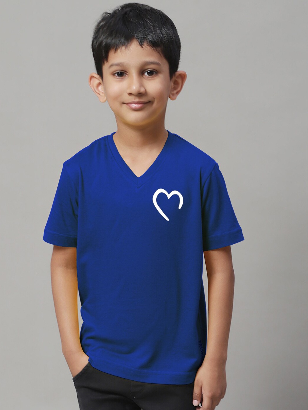 

Friskers Boys V-Neck Pure Cotton T-shirt, Blue