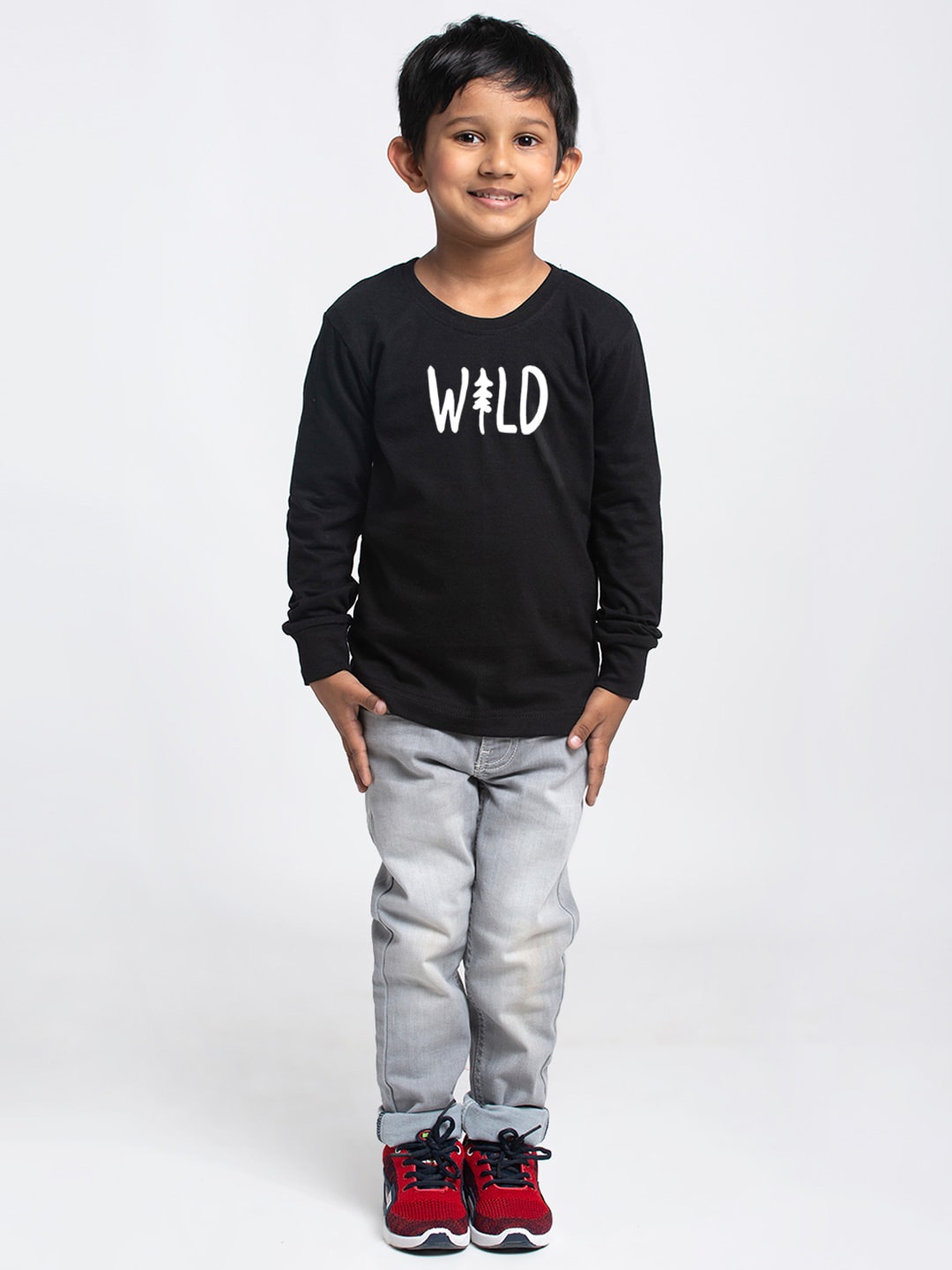 

Friskers Boys Typography Printed Pure Cotton T-shirt, Black