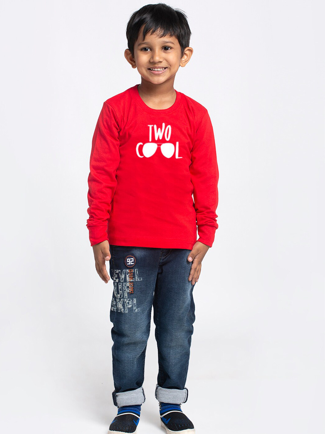 

Friskers Boys Typography Printed Bio Wash Pure Cotton T-shirt, Red