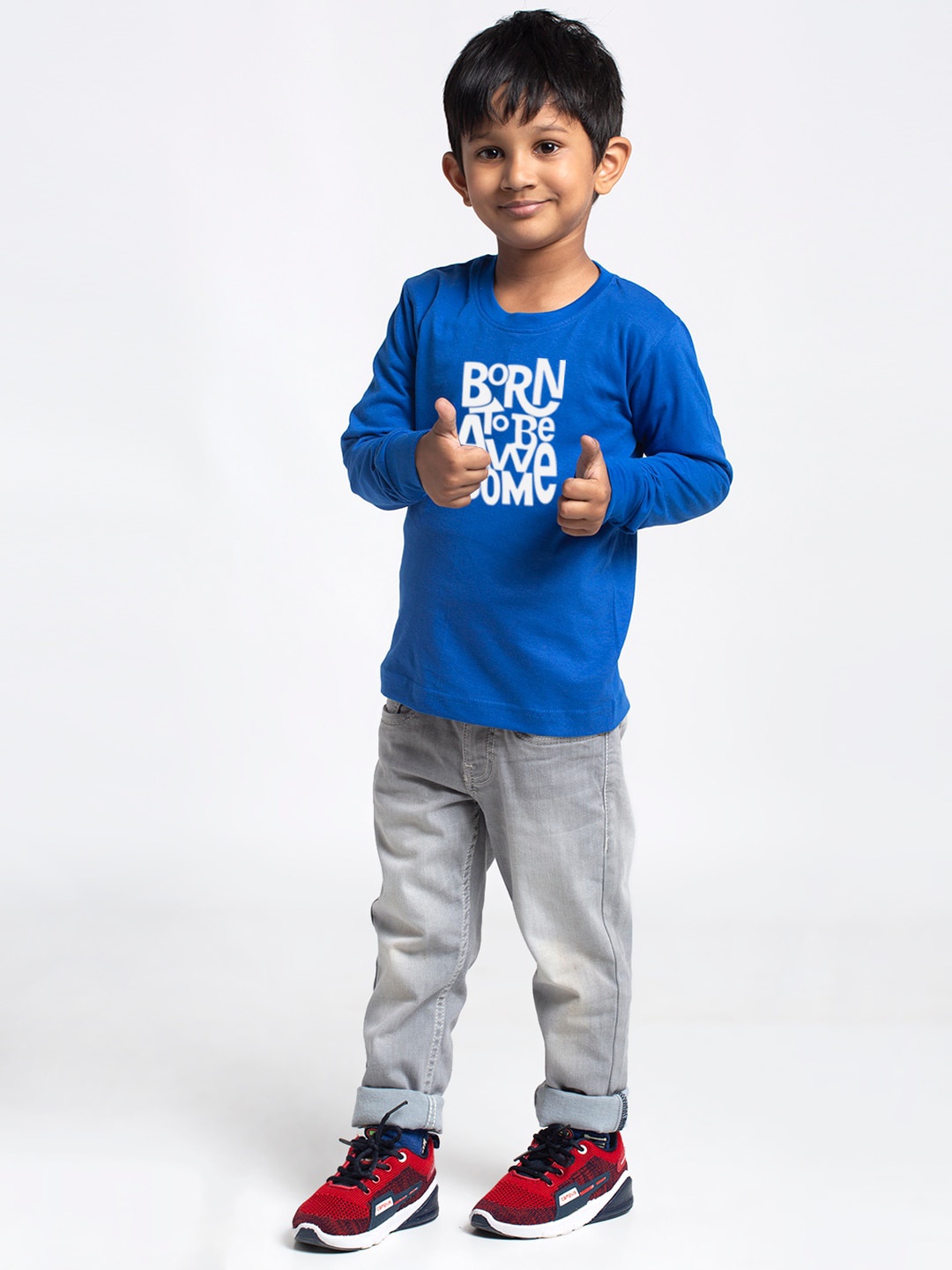 

Friskers Boys Typography Printed Bio Wash Pure Cotton T-shirt, Blue