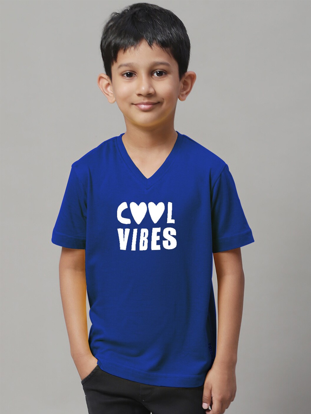 

Friskers Boys Typography Printed Bio Wash Pure Cotton T-shirt, Blue