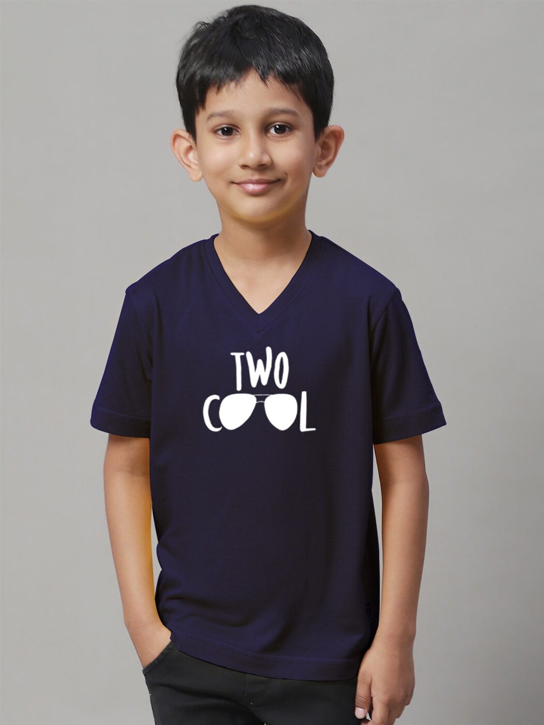 

Friskers Boys Typography Printed Bio Wash Pure Cotton T-shirt, Navy blue