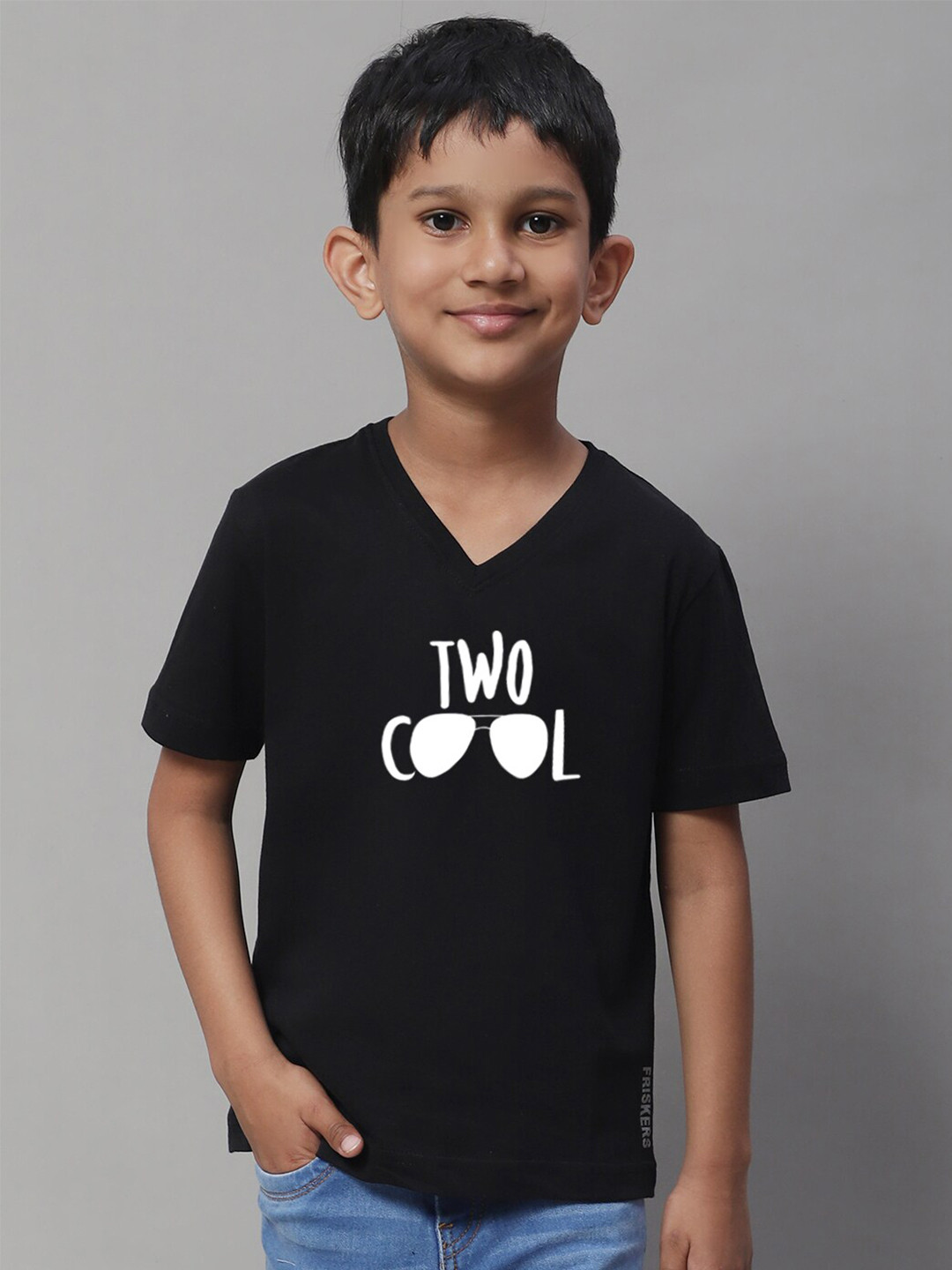 

Friskers Boys Typography Printed Bio Wash T-shirt, Black