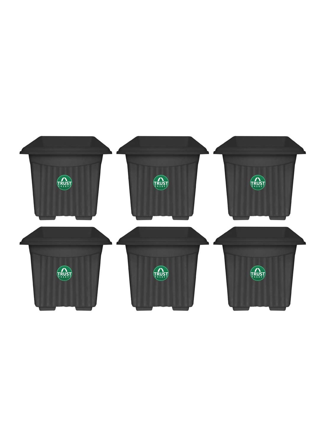

TRUSTBASKET Black 6 Pieces UV Treated Square Planters