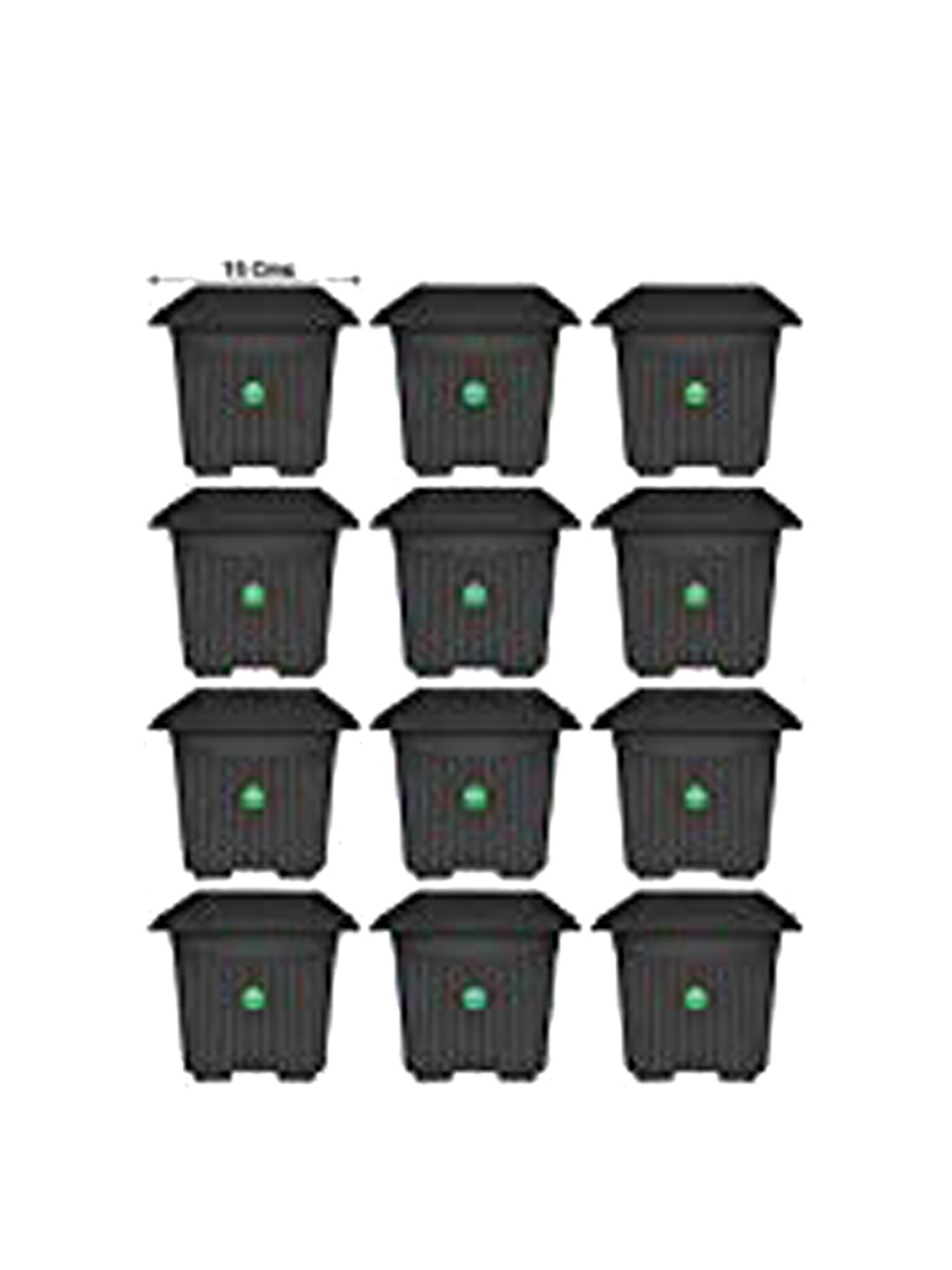 

TRUSTBASKET Black 12-Pieces UV Treated Square Plastic Planters