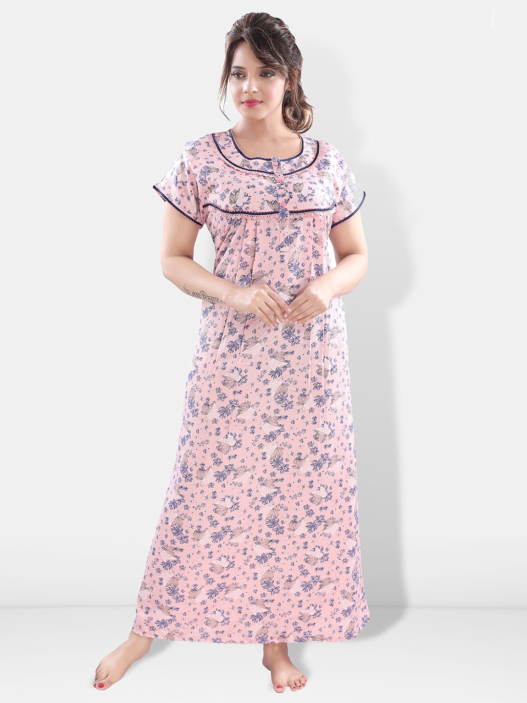 

Be You Floral Printed Maxi Nightdress, Pink