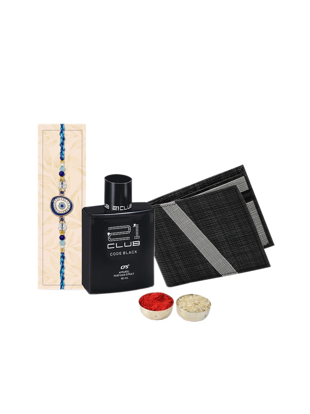 

Relish Men Rakhi With Hamper Gift Set, Black