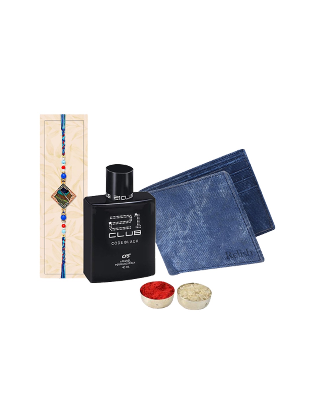 

Relish Men Rakhi Hamper Gift Set, Blue