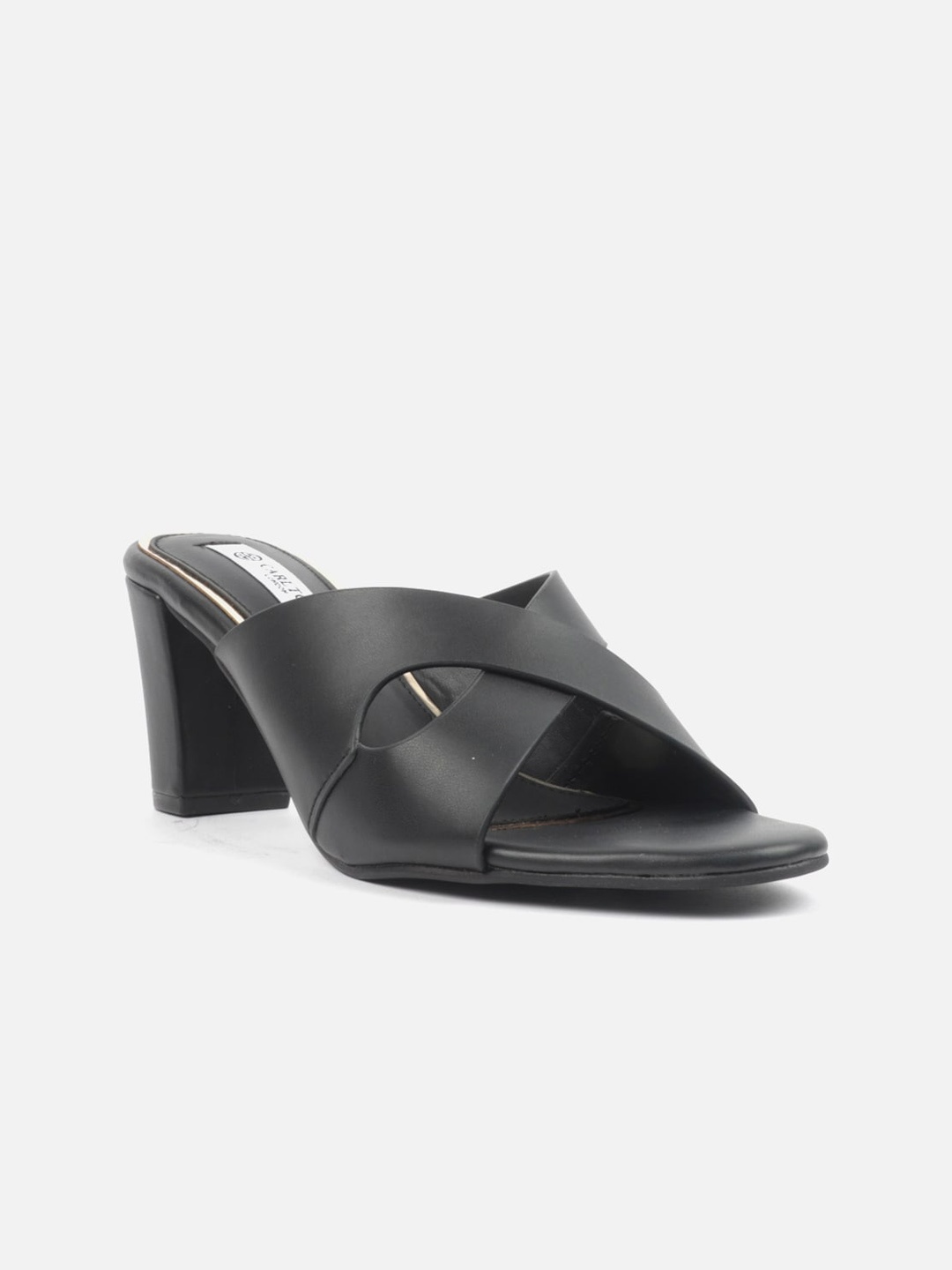 

Carlton London Square Toe Block Heels with Bows, Black