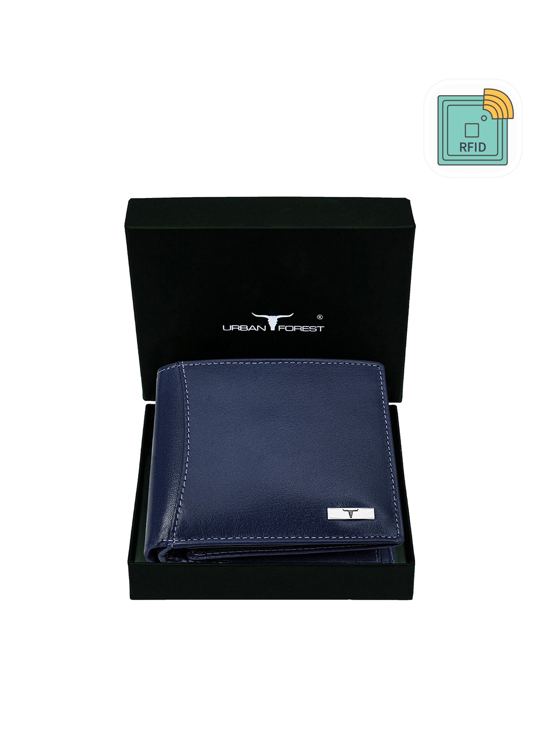 

URBAN FOREST Leather Two Fold Wallet, Blue