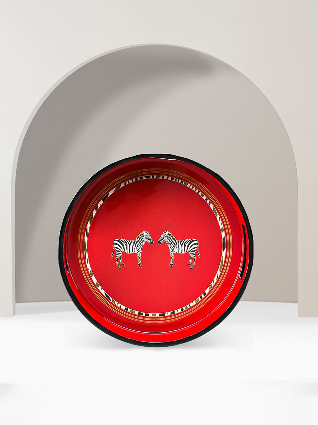 

Izzhaar Masaimara Red Printed Serving Tray