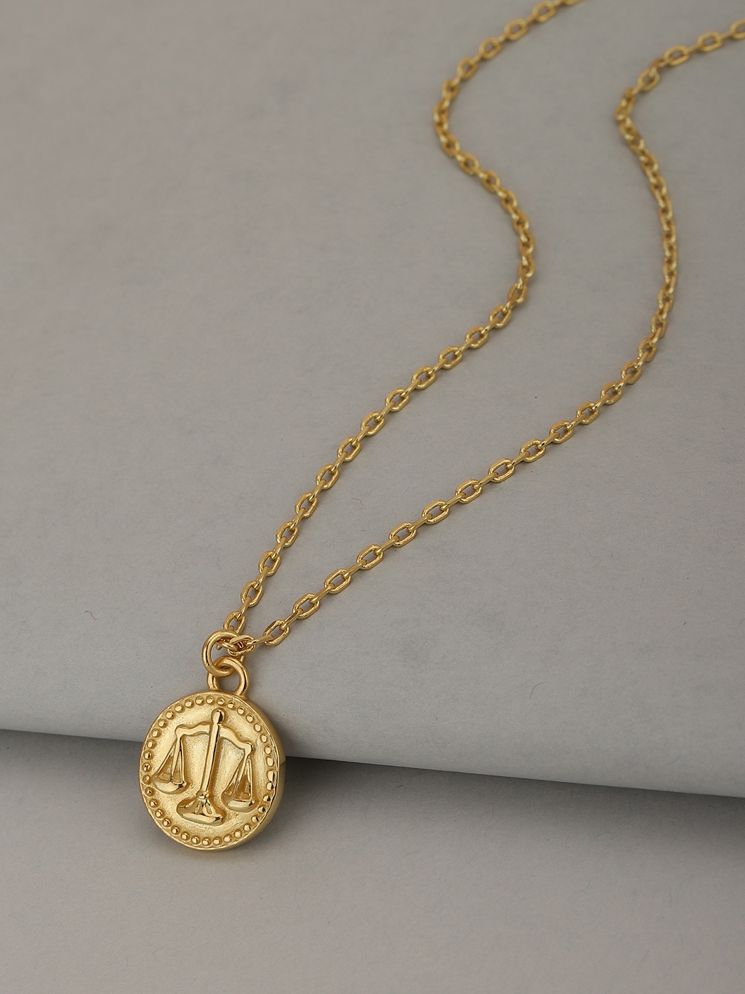 

Carlton London Gold-Plated Libra Zodiac Pendant With Chain