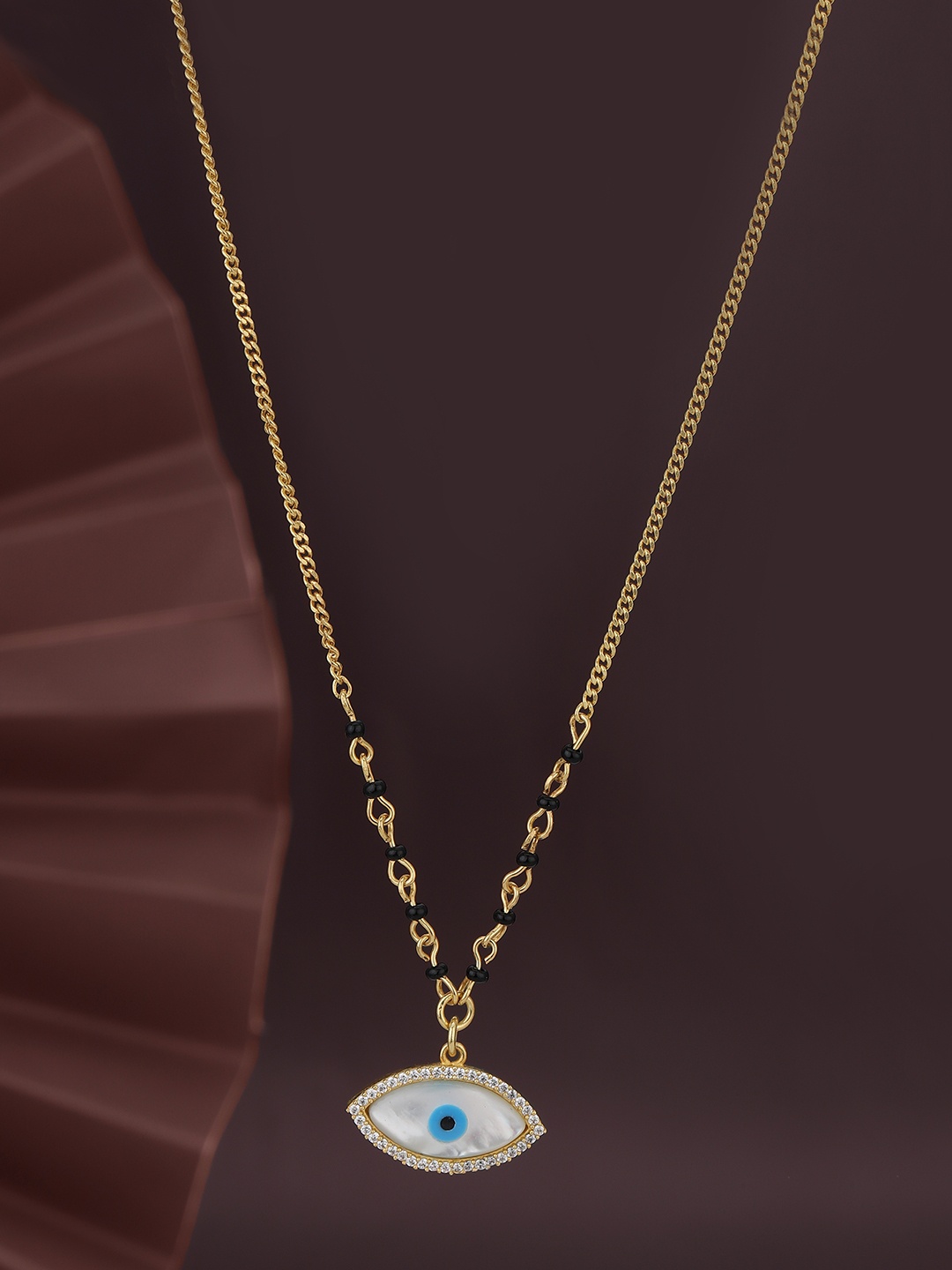 

Carlton London Gold-Plated CZ-Studded Mangalsutra