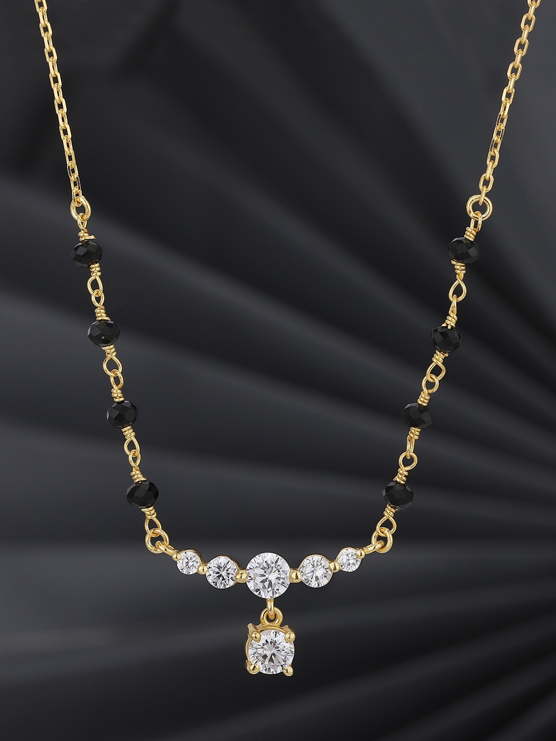 

Carlton London Gold-Plated CZ-Studded Mangalsutra