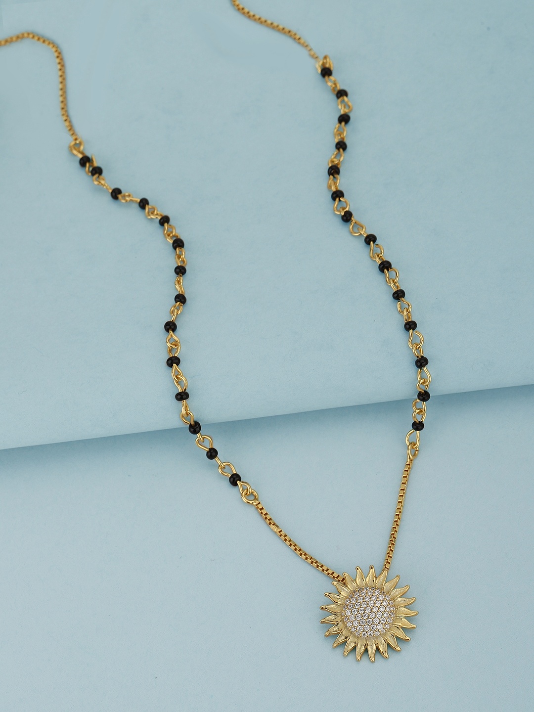

Carlton London Gold-Plated CZ-Studded Mangalsutra