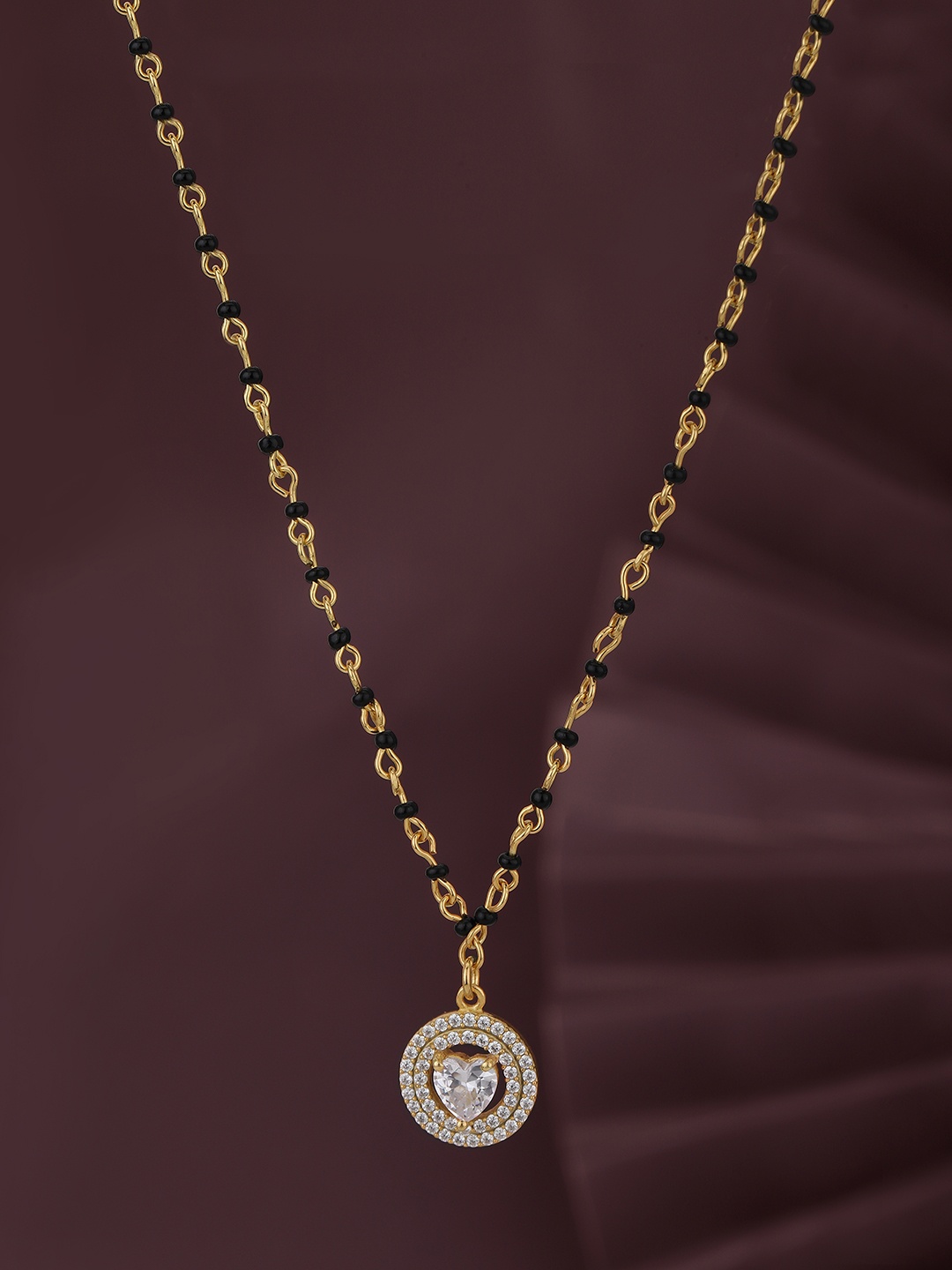 

Carlton London Gold-Plated CZ-Studded Mangalsutra