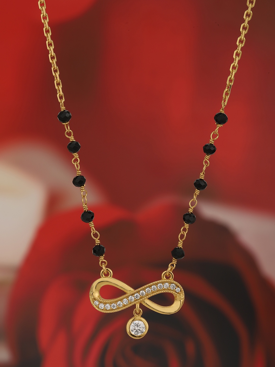

Carlton London Gold-Plated CZ-Studded Mangalsutra