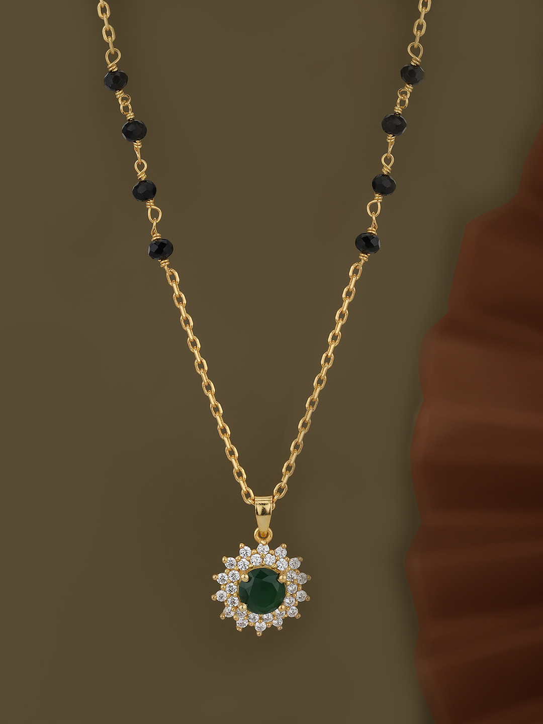 

Carlton London Gold-Plated CZ-Studded Mangalsutra