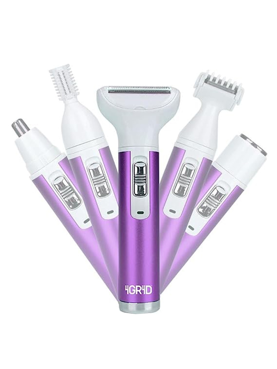 

iGRiD Portable & Rechargeable 5 in1 Electric Shaver, Purple