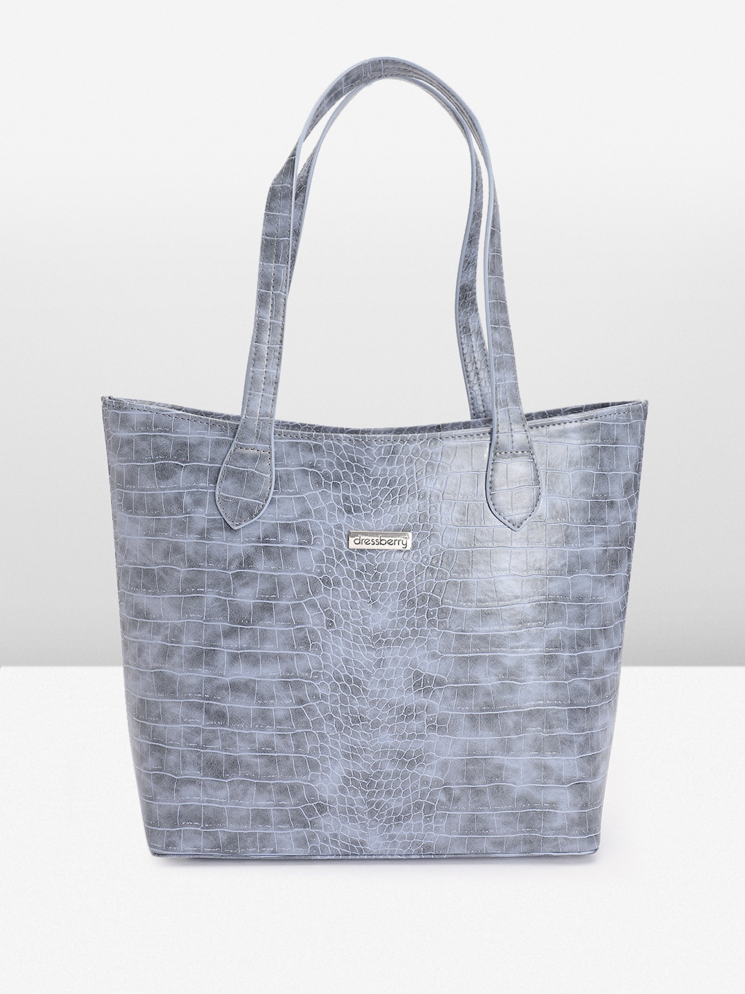 

DressBerry Textured Structured Tote Bag, Blue