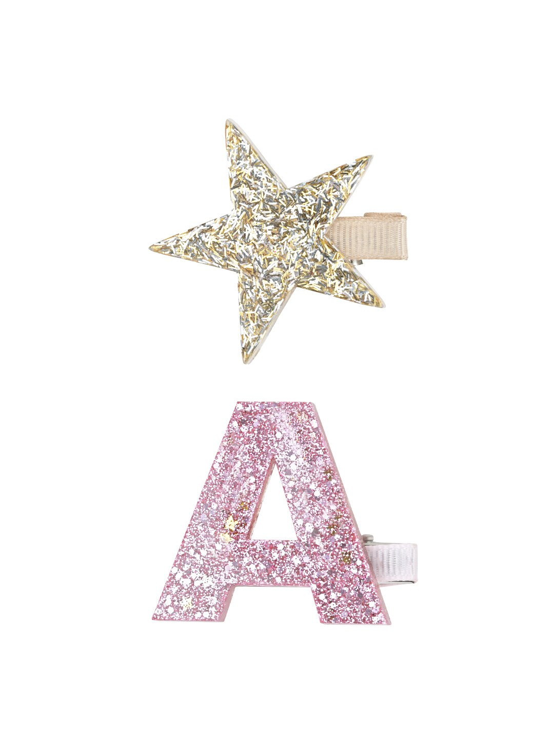 

Aye Candy Girls Set of 2 Embellished Alligator Hair Clips, Gold