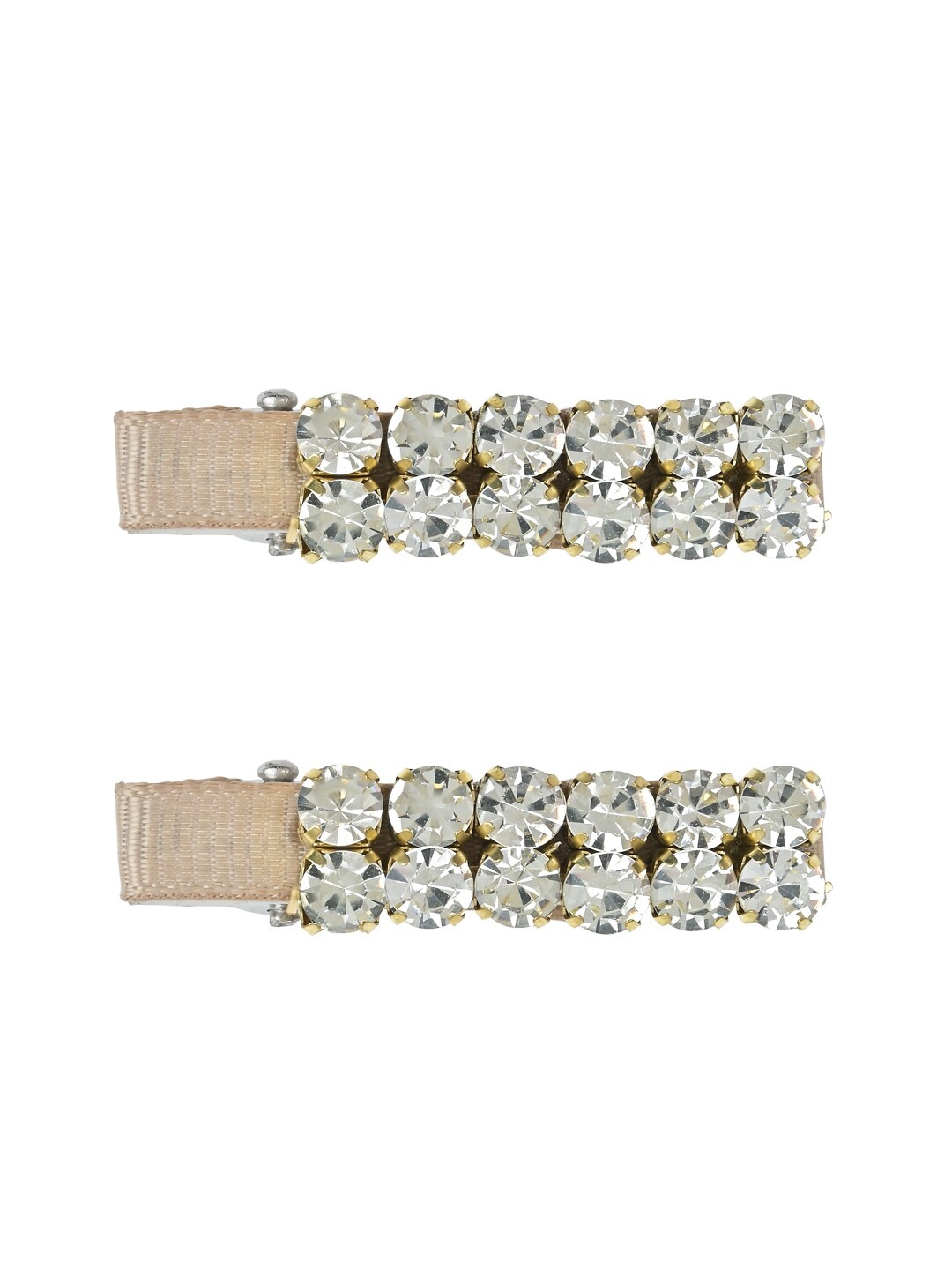 

Aye Candy Girls Set of 2 Embellished Alligator Hair Clips, Silver