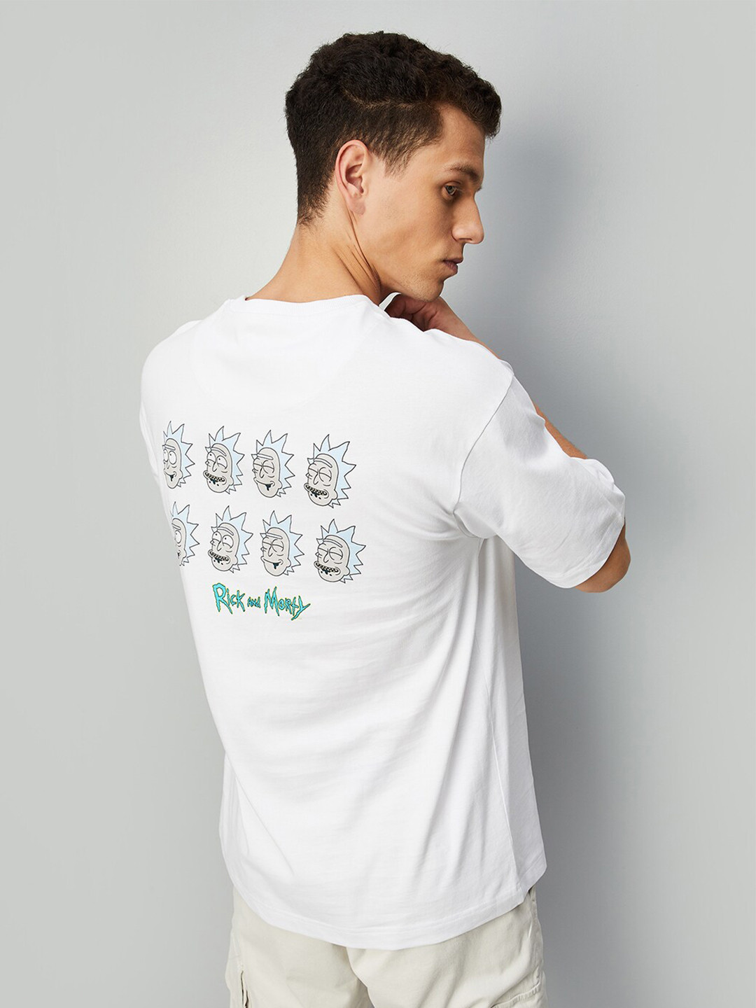 

max Typography Printed Round Neck Pure Cotton T-shirt, White