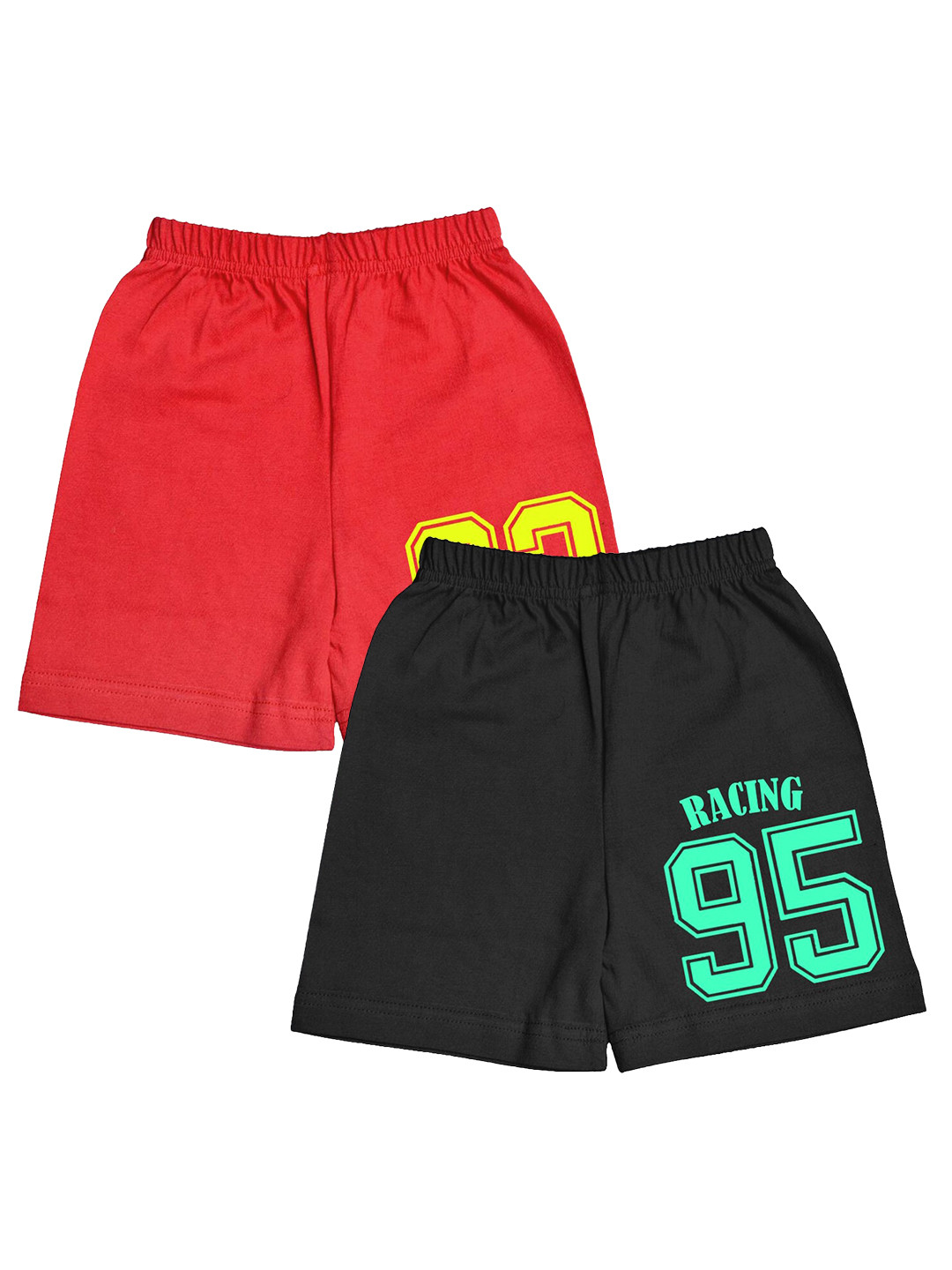 

A.T.U.N. Boys Pack Of 2 Typography Printed Mid-Rise Cotton Shorts, Black