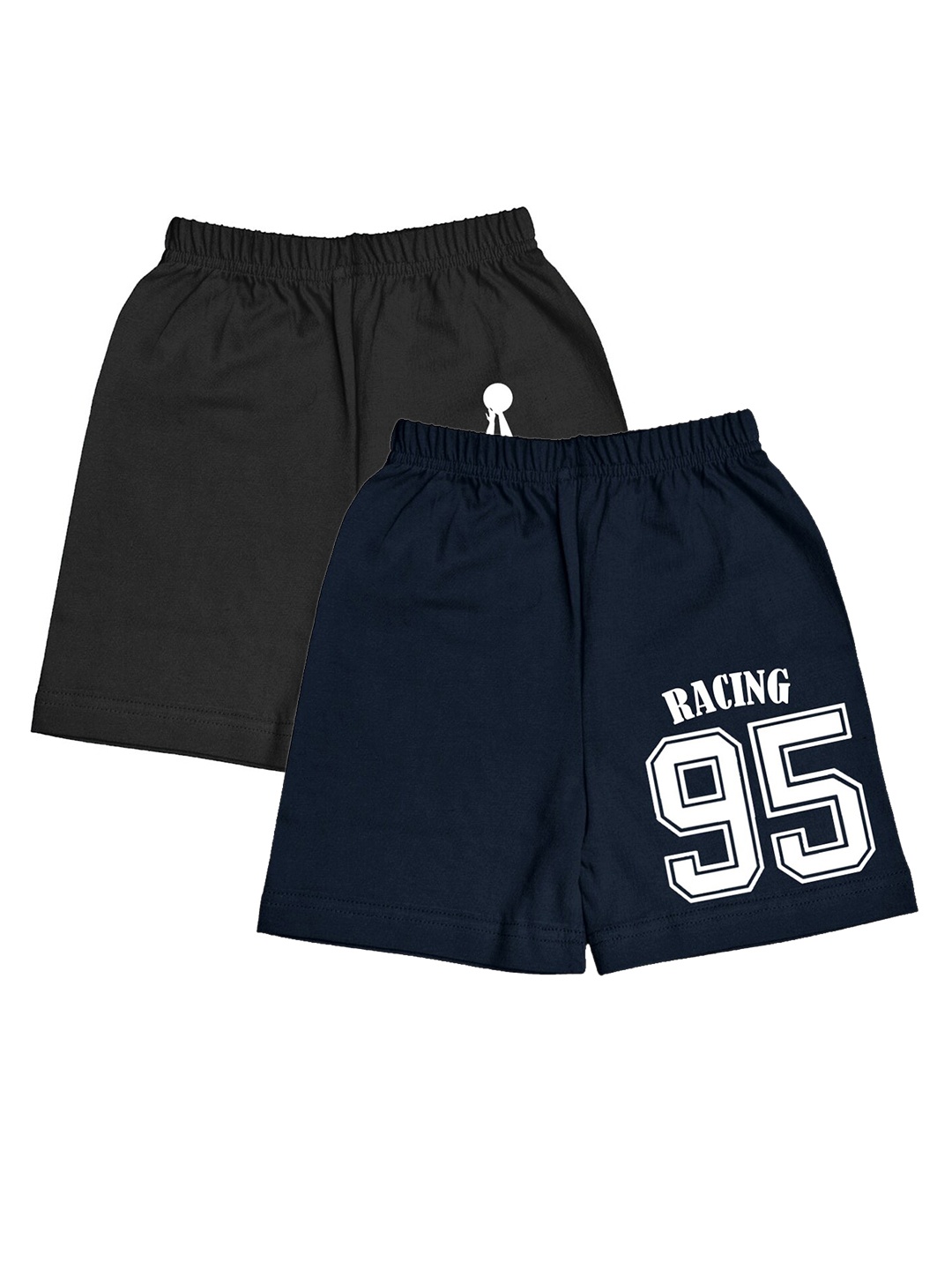 

A.T.U.N. Boys Pack Of 2 Printed Mid-Rise Cotton Shorts, Navy blue