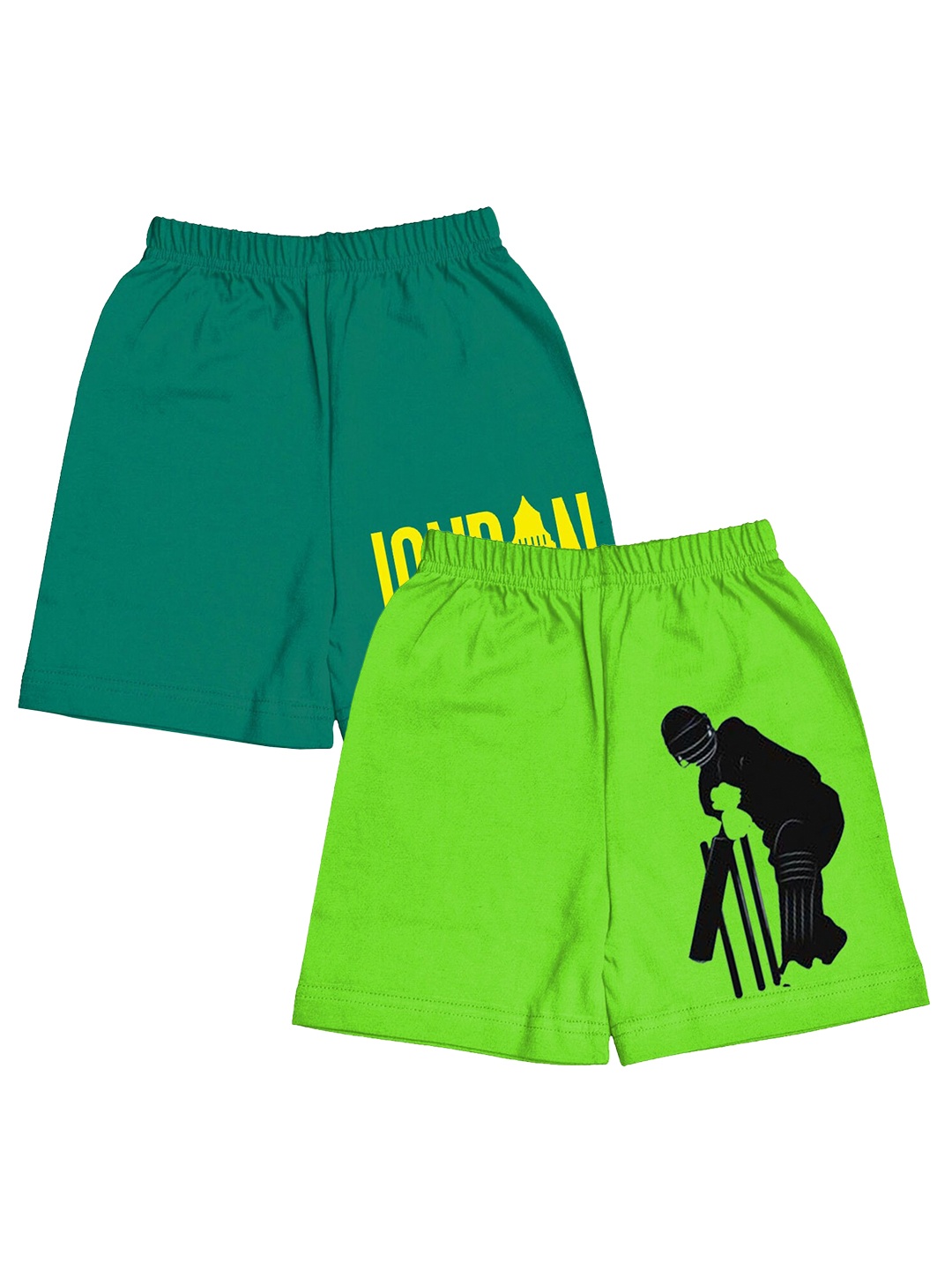 

A.T.U.N. Boys Pack Of 2 Printed Mid-Rise Cotton Shorts, Green
