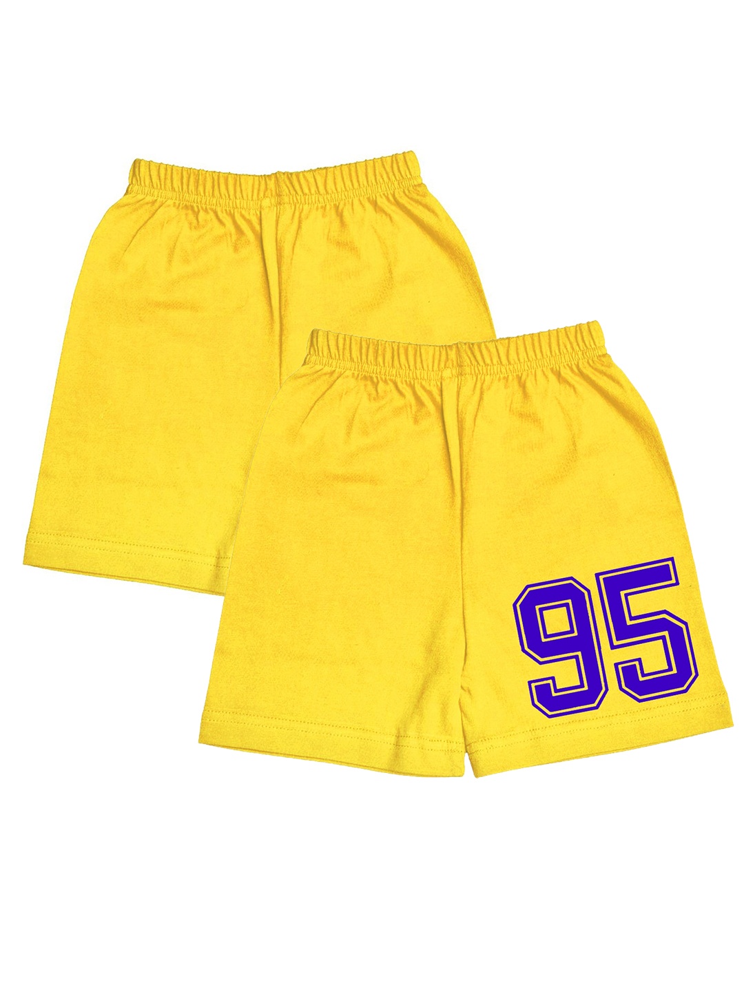 

A.T.U.N. Boys Pack Of 2 Typography Printed Mid-Rise Cotton Shorts, Yellow