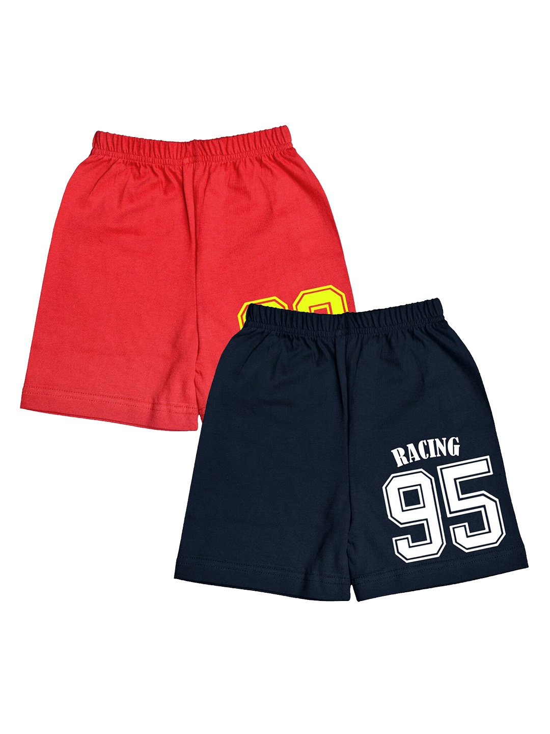 

A.T.U.N. Boys Pack Of 2 Typography Printed Mid-Rise Cotton Shorts, Navy blue