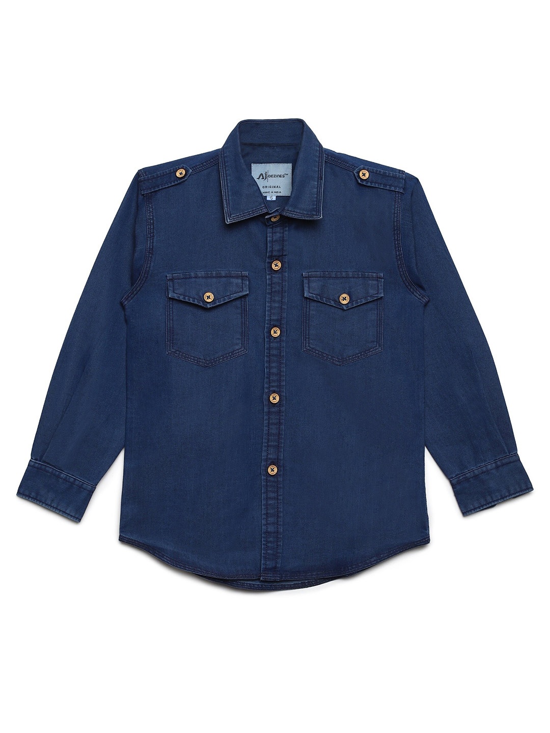 

Aj DEZInES Boys Denim Casual Shirt, Blue