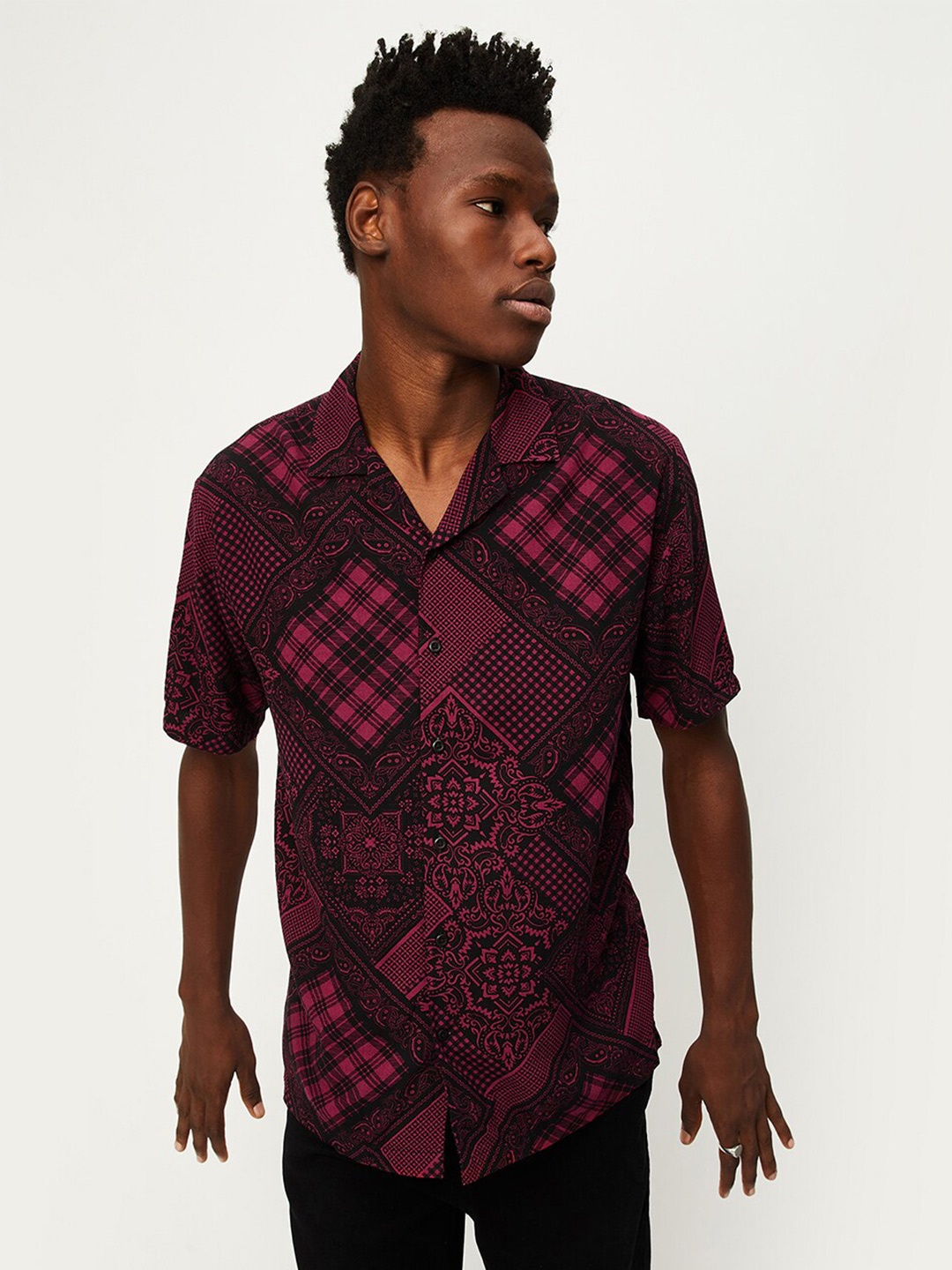 

max Ethnic Motifs Printed Casual Shirt, Pink