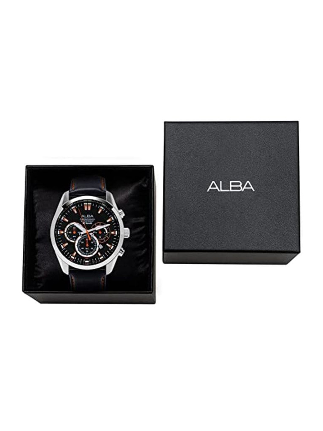 

Alba Men Stainless Steel Straps Analogue Multi Function Watch ALBAAT3H65X, Black
