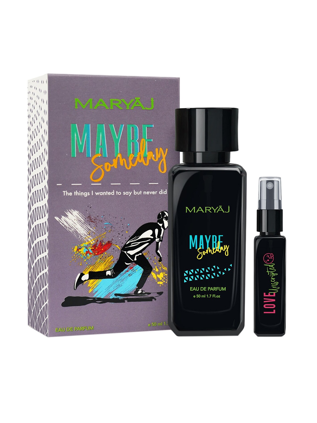 

Maryaj Buy Maybe Someday 50ml & Get Love Unscripted 8ml Free Long Lasting Eau De Parfum, Black