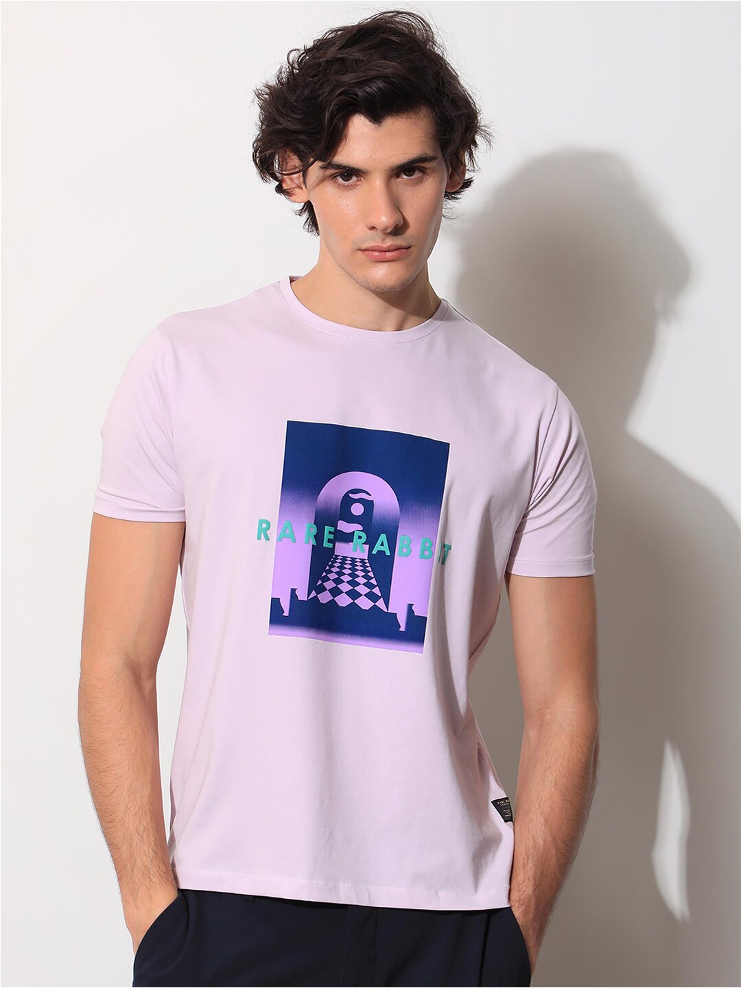 

RARE RABBIT Men Rings-4 Slim Fit Solid Polo Collar T-Shirt, Purple
