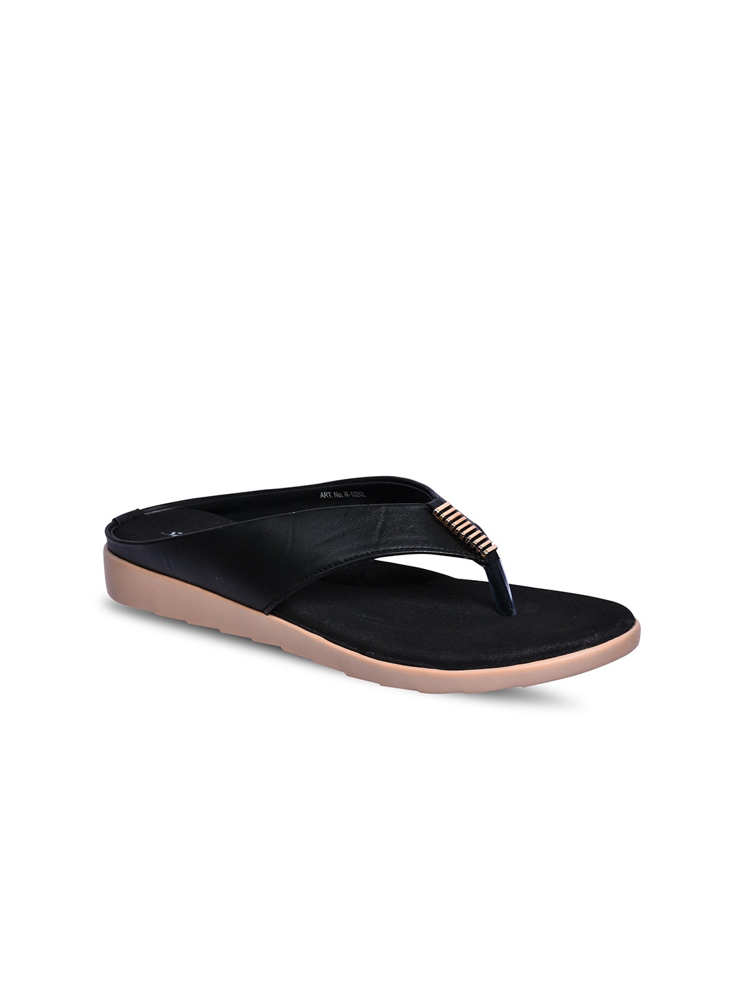 

Paragon Thong Strap Lightweight Open Toe Flats, Black