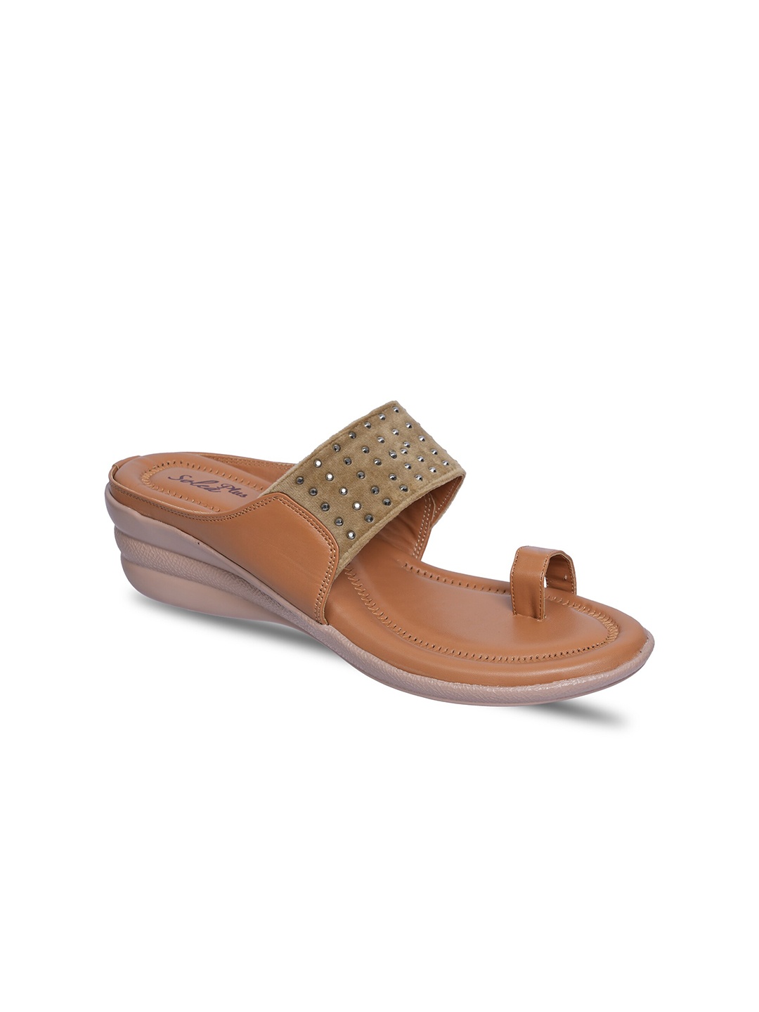 

Paragon Embellished One Toe Wedges, Beige