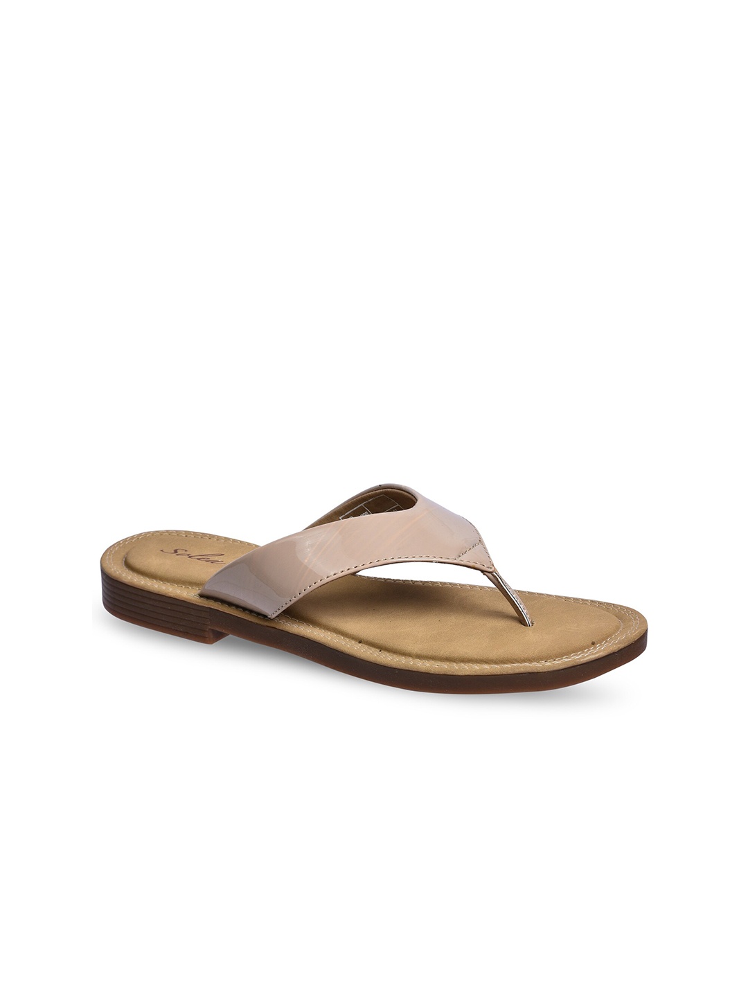 

Paragon Thong Strap Lightweight Open Toe Flats, Nude