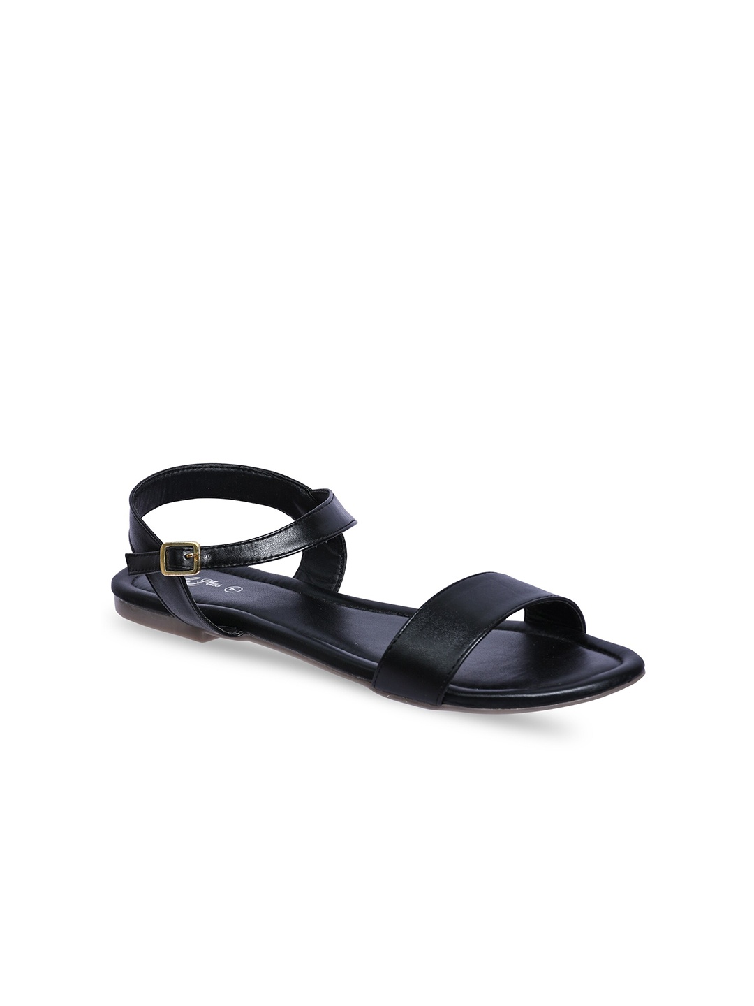 

Paragon Textured Lightweight Open Toe Flats, Black