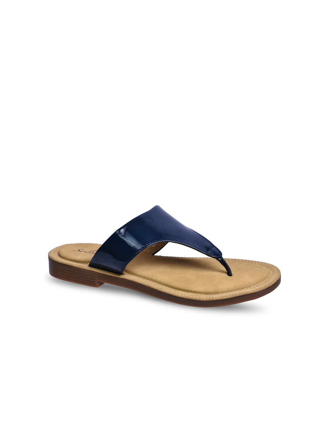 

Paragon Thong Strap Lightweight Open Toe Flats, Navy blue