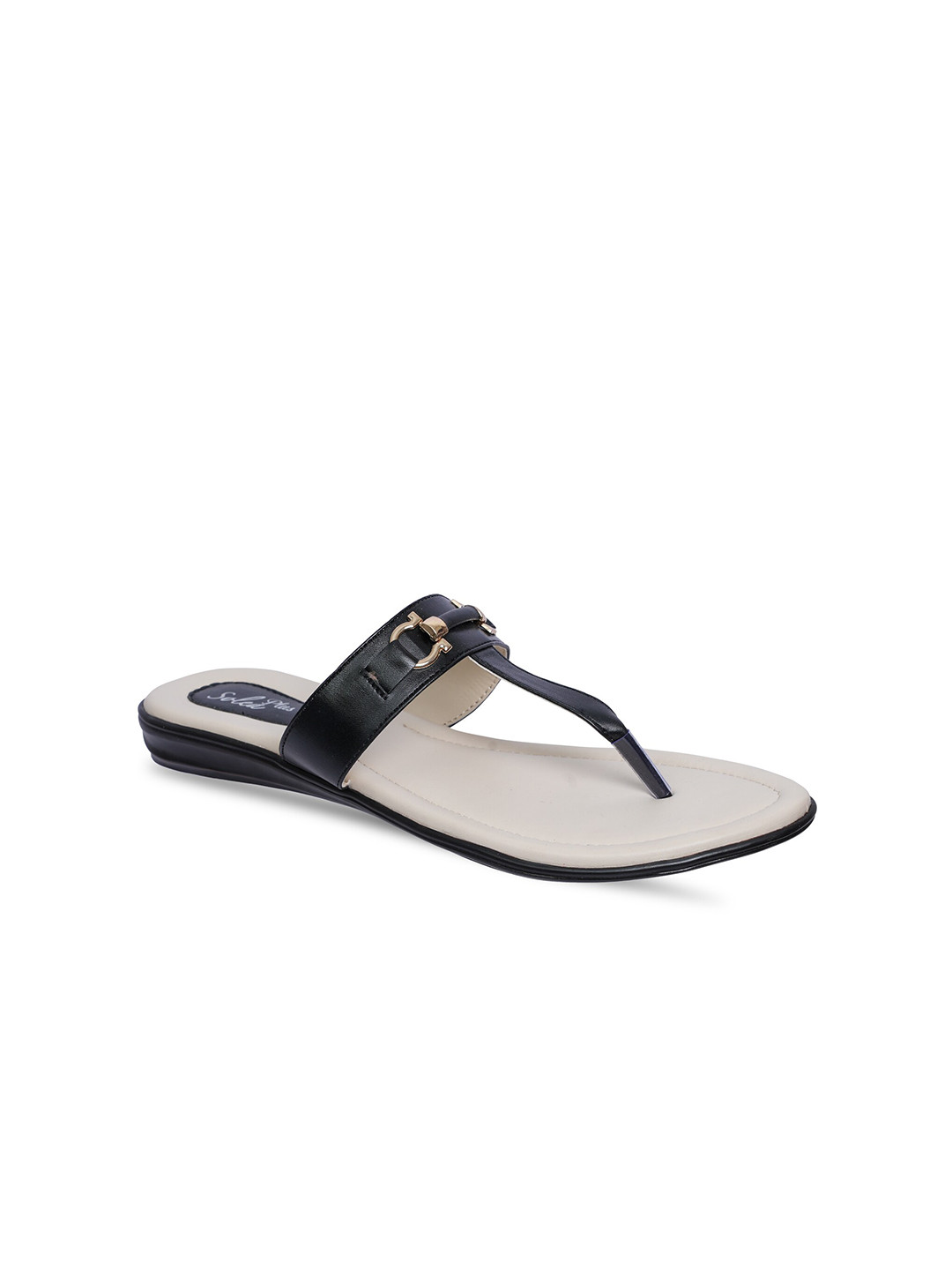 

Paragon Lightweight Embellished T-Strap Flats, Black