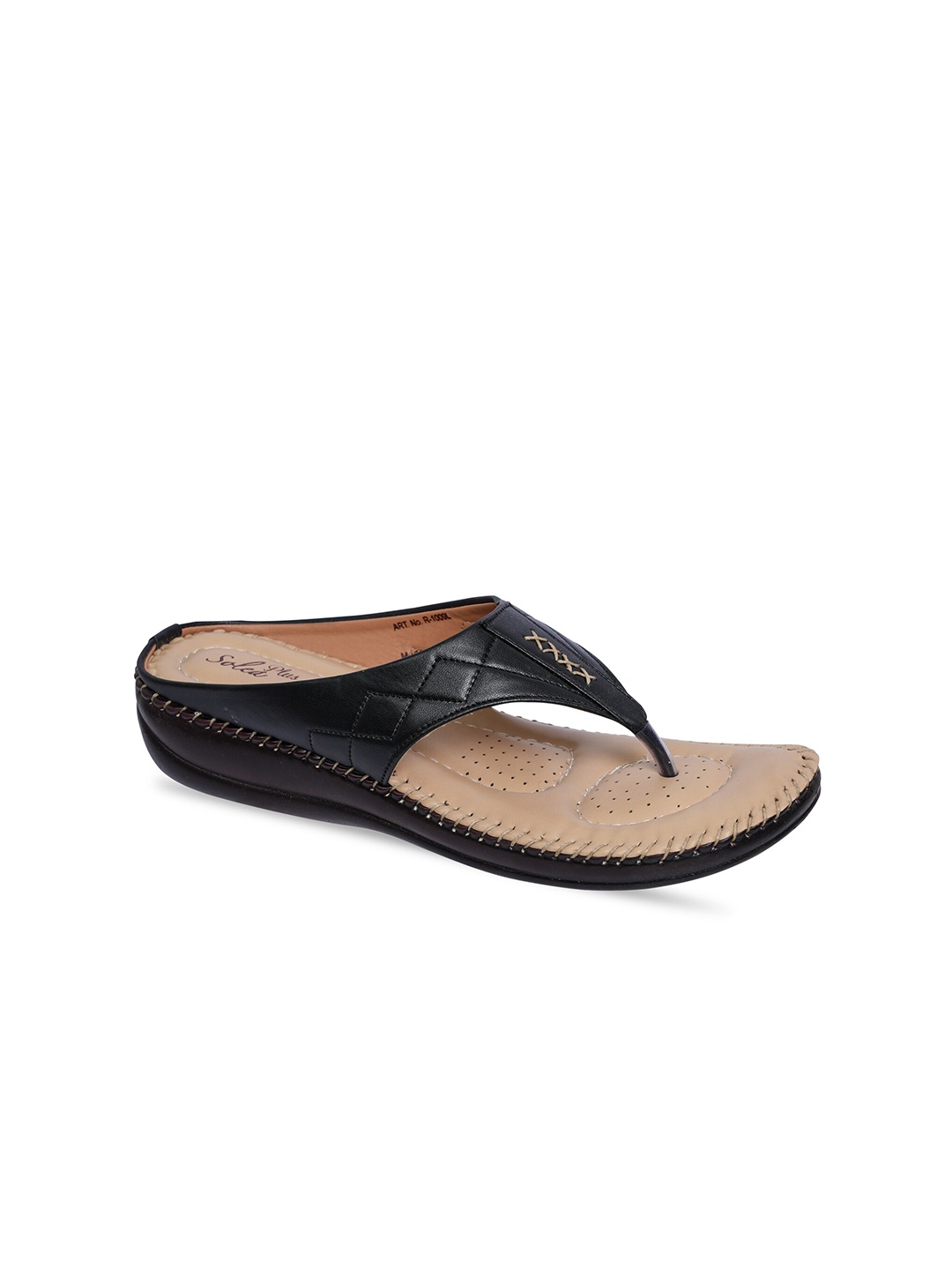 

Paragon Lightweight Textured Open Toe Flats, Black