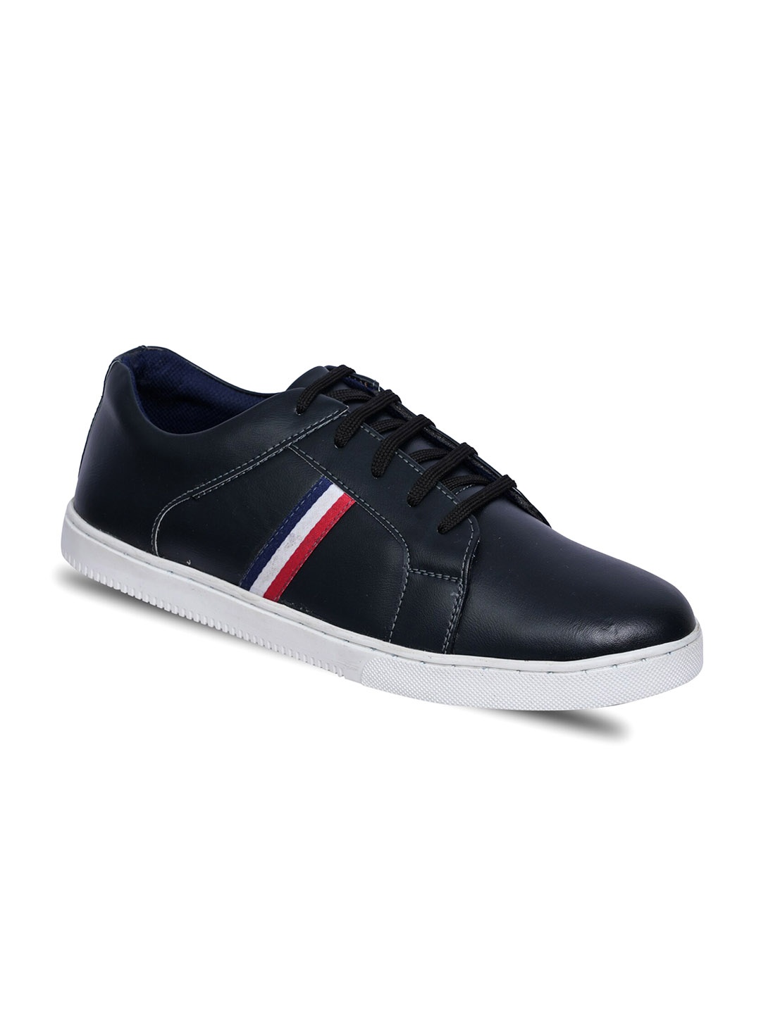 

Paragon Men Striped Contrast Sole Sneakers, Navy blue