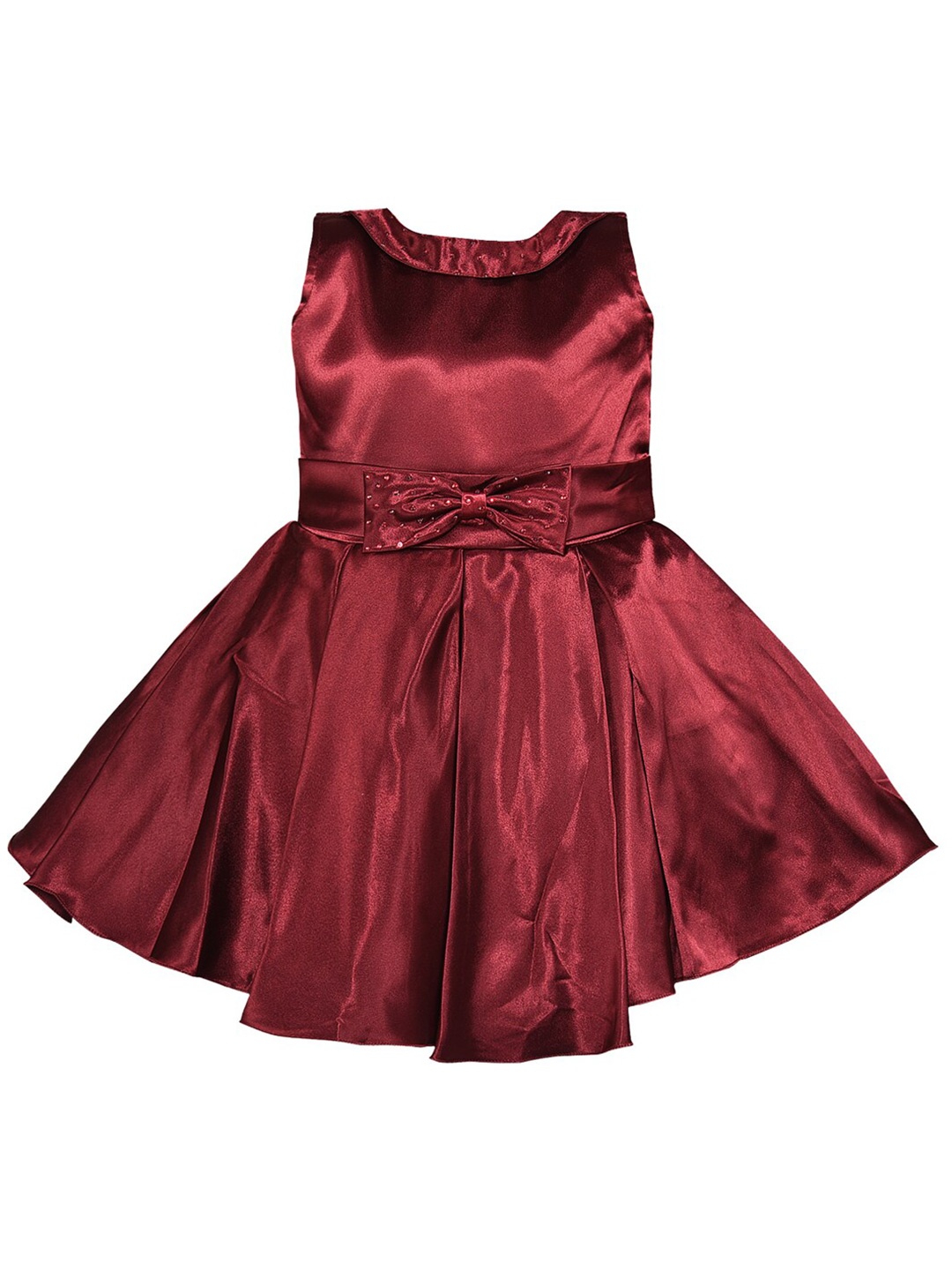 

Wish Karo Kids Girls Satin Fit & Flare Dress, Brown