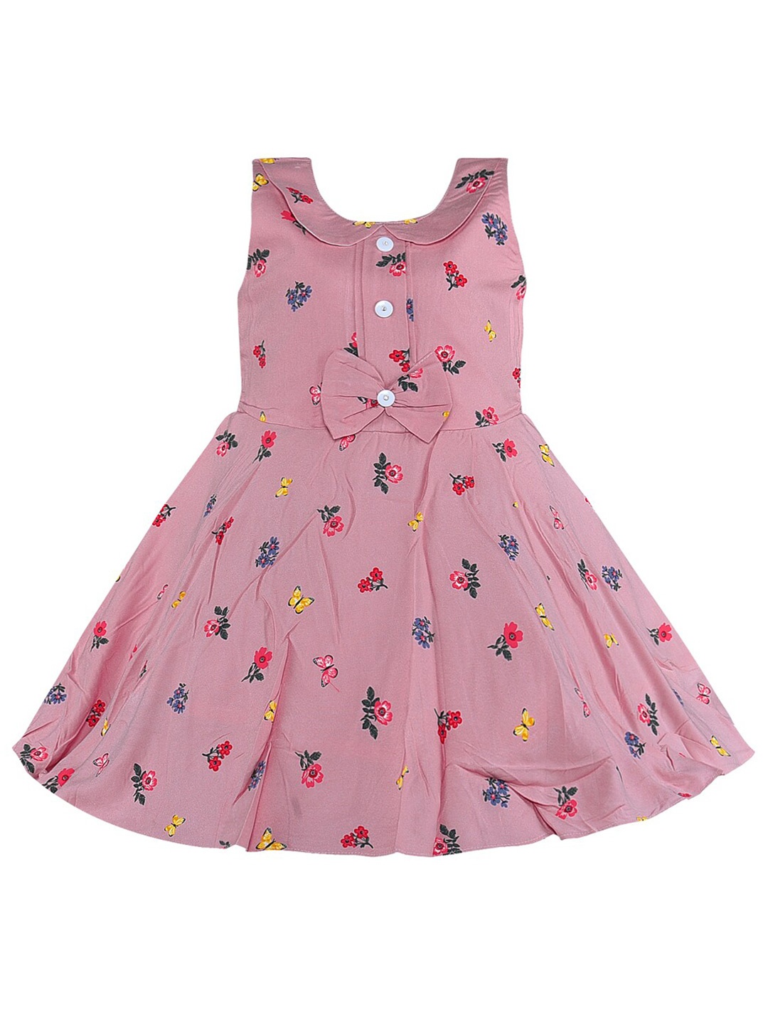 

Wish Karo Kids Girls Floral Printed Fit & Flare Dress, Pink