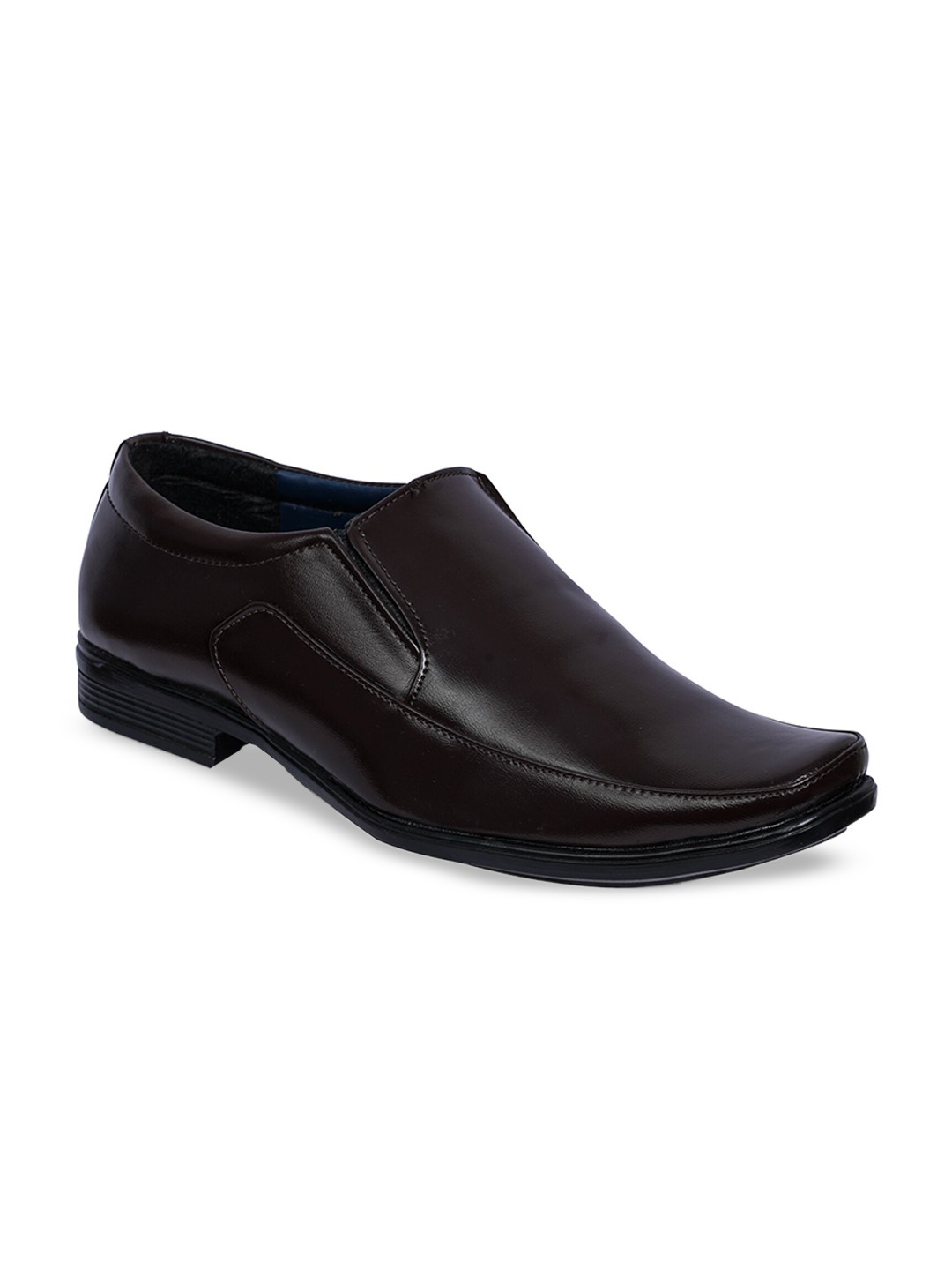 

Paragon Men Square Toe Formal Slip-On Shoes, Coffee brown