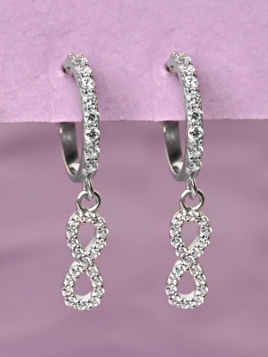 

Clara Rhodium-Plated Contemporary Hoop Earrings, Silver